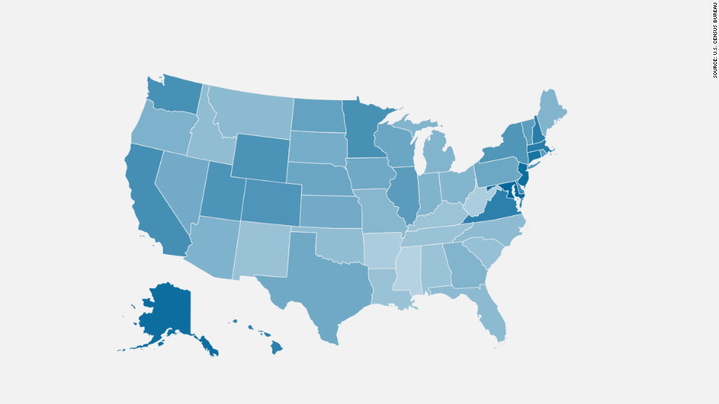 map, median household income
